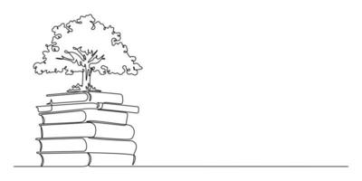 en rad ritning av träd kunskap vektor illustration