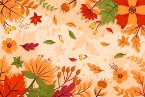 hösten blommig bakgrund vektor