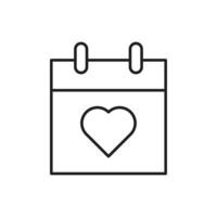 Kalender-Liebesvektor für Website-Symbol-Icon-Präsentation vektor