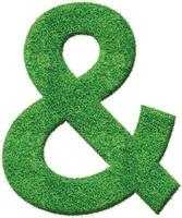 grönt gräs texturerat et-tecken. et-tecken markerar naturlig miljövänlig estetik i färskt grönt gräsmönster. vektor