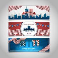 9 11 patriot day banner set mall vektor