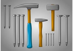 Hammare och några naglar vektor