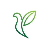 Natur-Vogel-Blatt-Logo-Design vektor