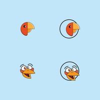 tecknade birdies ansikte emoticon design vektor