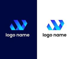 buchstabe w moderne logo-design-vorlage vektor