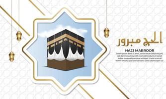 webislamisk hälsning hajj för eid adha mubarak och pilgrimsfärd vektor