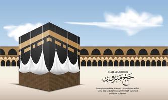 islamisk banner hajj för eid adha mubarak och pilgrimsfärd vektor