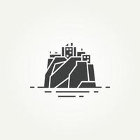 Steinburg Logo Symbol Vorlage Vektor Illustration Design. dunnottar castle in schottland auf einem felsen über dem meer