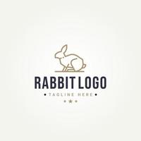 elegantes kaninchen einfache minimalistische linie kunst logo symbol vorlage vektor illustration design