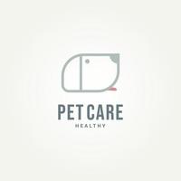 minimalistisches Logo-Vorlagenvektor-Illustrationsdesign für Tierpflegelinien. einfaches Hundekopfsymbol für Tierhandlung, Tierarzt, Tierhotel oder Tierheim-Logo-Konzept vektor