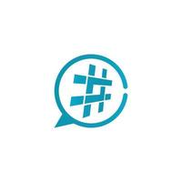 Hashtag-Symbol kreative Designvorlage vektor