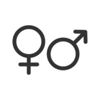 Geschlecht. männlich und weiblich. Mann und Frau symbol Vektorzeichen isoliert auf weißem Hintergrund. vektor