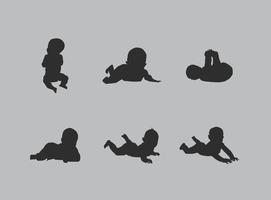 Free vector baby silhouette gesetzt