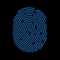 Fingerabdruck-Symbol. digitales Sicherheitsauthentifizierungskonzept. vektor