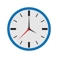 analog klocka platt vektor ikon. symbol för tid, kronometer med timme, minut och andra pil.