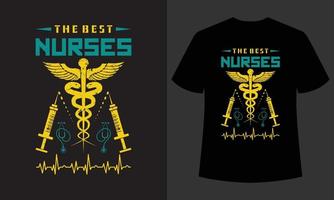 das neue T-Shirt-Design der besten Krankenschwestertypografie vektor