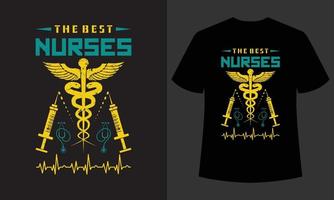de bästa sjuksköterskorna typografi ny t-shirt design vektor