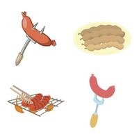 Wurst-Icon-Set, Cartoon-Stil vektor