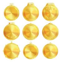 Goldmedaille realistisches Set vektor