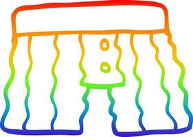 Regenbogen-Gradientenlinie Zeichnung Cartoon-Unterwäsche vektor