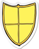 klistermärke av en tecknad heraldisk sköld vektor