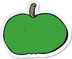 Aufkleber eines glücklichen Apfels der Karikatur vektor