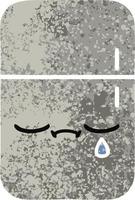 Cartoon-Kühlschrank mit Gefrierfach im Retro-Illustrationsstil vektor