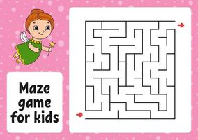 Labyrinthspiel für Kinder. lustiges labyrinth. Arbeitsblatt für Aktivitäten. Puzzle für Kinder. Cartoon-Stil. logisches Rätsel. Farbvektorillustration. vektor