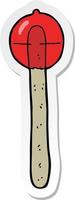 klistermärke av en tecknad lollipop vektor