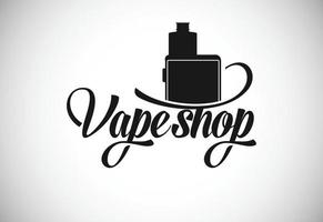 vape, e-cigarett logotyp designmall. vape shop elektronisk vaporizer logotyp vektorillustration. vektor