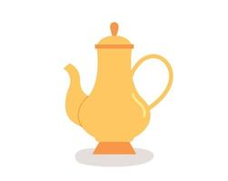 Indische traditionelle Teekanne. goldenes einfaches Symbol. vektor