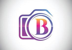 initial b monogram bokstav med en kameraikon. logotyp för fotografiföretag och företagsidentitet vektor