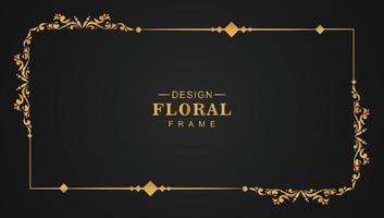 elegantes goldenes dekoratives florales luxusrahmendesign vektor