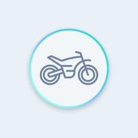 Offroad-Bike, Motorrad-Liniensymbol, Motocross-Piktogramm, Schild, rundes stilvolles Symbol, Vektorillustration vektor