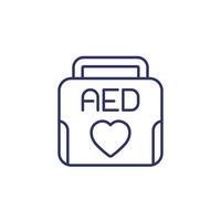 Aed-Liniensymbol, automatisierter externer Defibrillator vektor