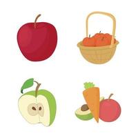 Apfel-Icon-Set, Cartoon-Stil vektor