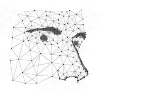 Abstraktes Polygon menschliches Gesicht 3D-Darstellung des Konzepts der künstlichen Intelligenz für den Bau von Roboterköpfen vektor