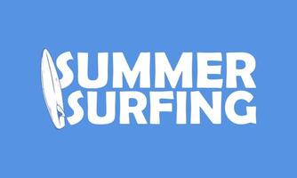 Sommer Surfen einfaches Logo-Design vektor