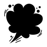 tal tom bubbla symbol monokrom svart moln isolerad på vit bakgrund. idealisk för tecknad serietidningspresentation dekoration. vektor