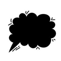 Sprechblase Symbol monochrome schwarze Wolke isoliert auf weißem Hintergrund. Ideal für die Dekoration von Comic-Comic-Präsentationen. vektor