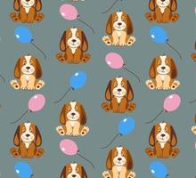 tecknade mönster glad hund vektor