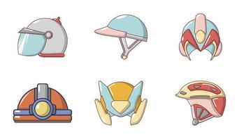 Helm-Icon-Set, Cartoon-Stil vektor