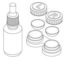 Kontaktlinsen-Symbole setzen Vektor-Outine vektor
