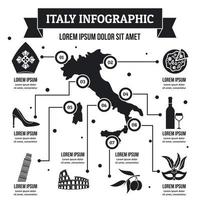 Italien infografiskt koncept, enkel stil vektor