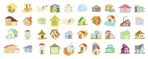 Haus-Icon-Set, Cartoon-Stil vektor