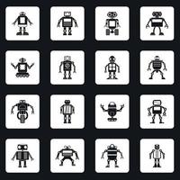 Robotersymbole setzen Quadrate Vektor