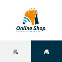 Online-Shop Marktplatz Einkaufstasche modernes Logo vektor