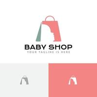 baby shop kid behöver marknaden shoppingväska abstrakt logotyp vektor