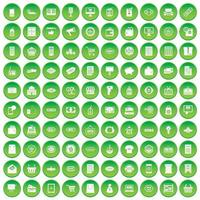 100 Verkaufssymbole setzen grünen Kreis vektor