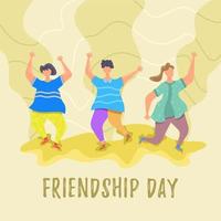 glad vänskap dag platt illustration vektor